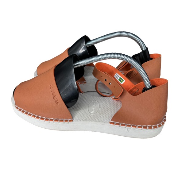 Havaianas Flatform Espadrille Sandals Ankle Strap Open Toe Slip-On Brown Size 9 - Picture 5 of 8